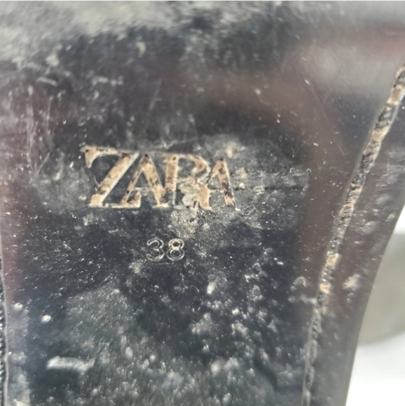 Zara Geometric Heel Pointed Ankle Boot Black - Picture 13 of 15